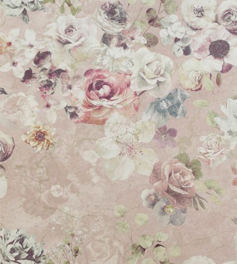 Marble Rose Wallpaper by Jane Churchill Pink