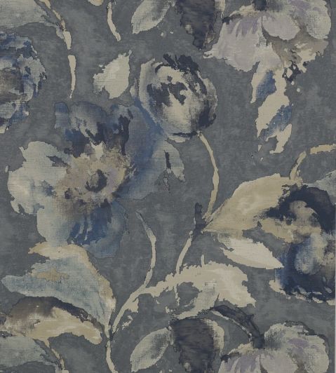 Beatrice Wallpaper by Jane Churchill Steel/Blue