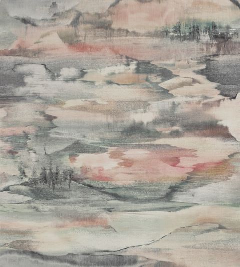 Solace Wallpaper by Jane Churchill Pink/Grey