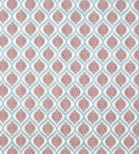 Avani Fabric by Jane Churchill Red/Aqua