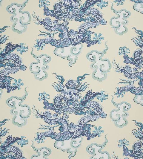 Dragon Dance Wallpaper by Jim Thompson No.9 Antique Blue