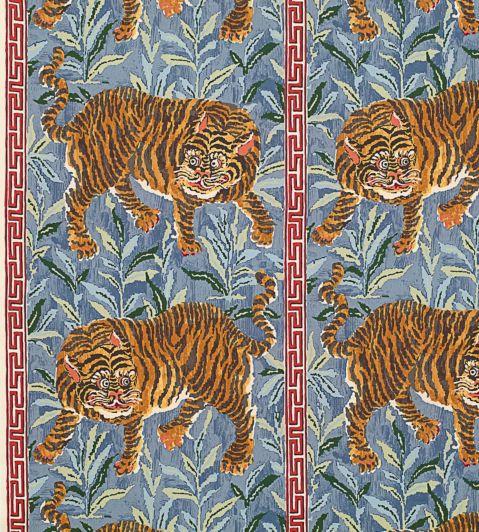 Tiger Tiger Fabric by Jim Thompson No.9 Starlight Blue