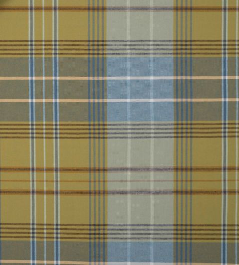 Arani Check Fabric by Jim Thompson No.9 Mustard + Blue