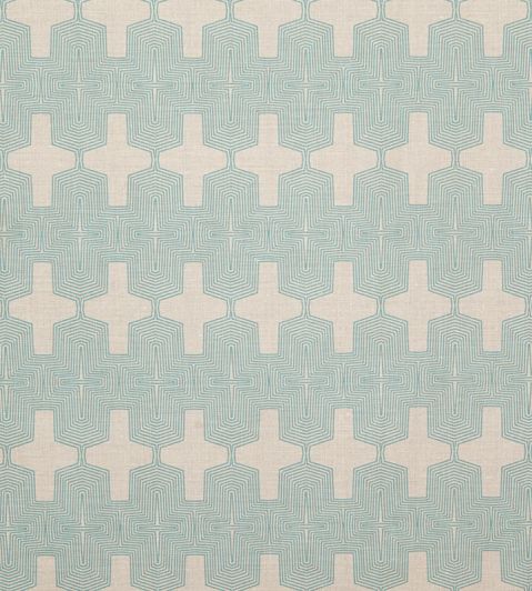 Laguna Fabric by Christopher Farr Cloth Turquoise