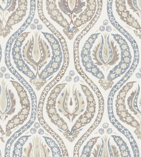 Benaki Fabric by Lewis & Wood Blue Umber