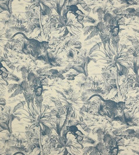 Salvator Lin Fabric by Manuel Canovas Bleu