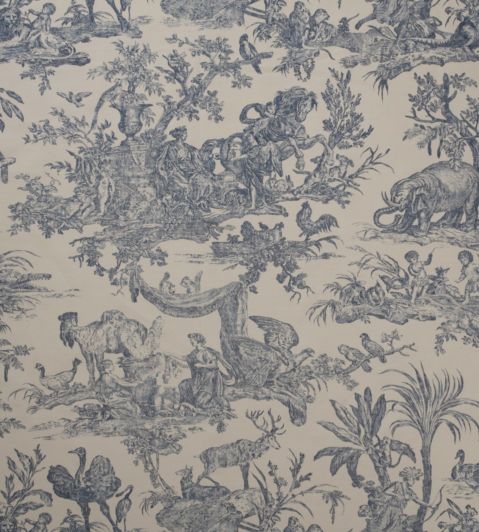 Four Continents Toile Fabric by Marvic Indigo