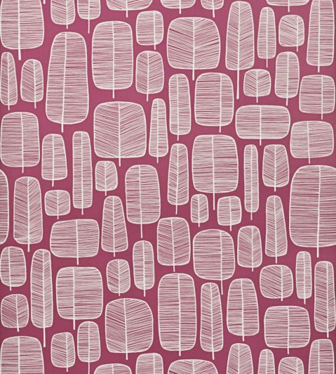 Little Trees Wallpaper by MissPrint Fuchsia