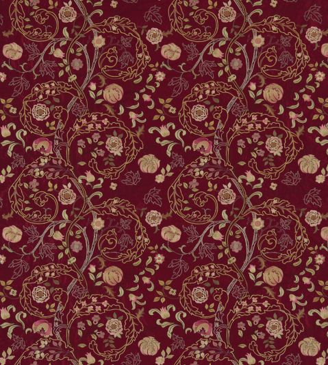 Mary Isobel Embroideries Fabric by Morris & Co Wine/Rose
