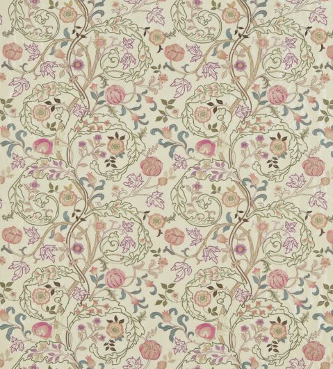 Mary Isobel Embroideries Fabric by Morris & Co Rose/Artichoke