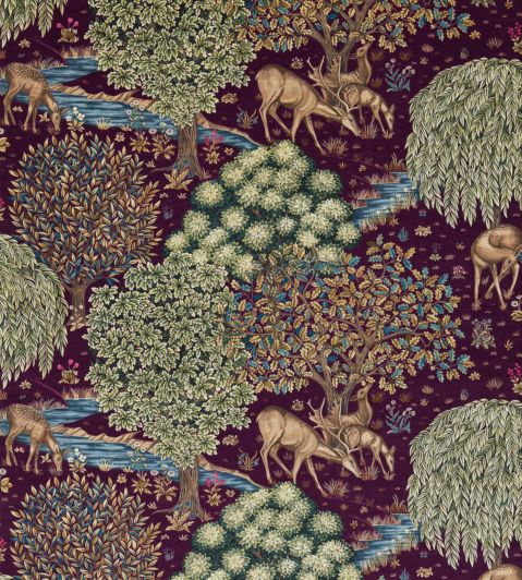 The Brook Fabric by Morris & Co Tapestry Red