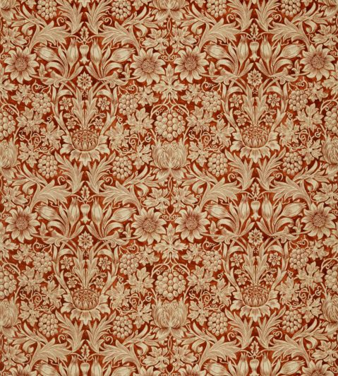 Sunflower Velvet Fabric by Morris & Co Saffron/Vellum
