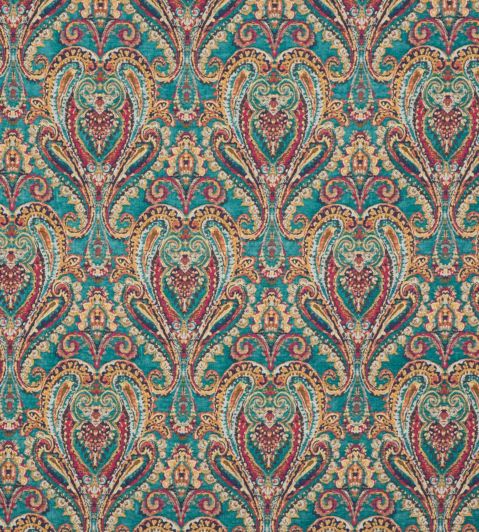 Bohemian Paisley Fabric by Mulberry Home Teal
