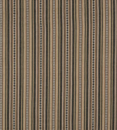 Dalton Stripe Fabric by Mulberry Home Charcoal/Bronze