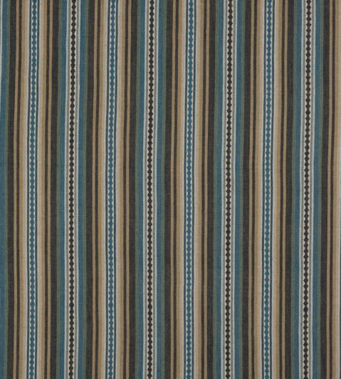 Dalton Stripe Fabric by Mulberry Home Indigo/Teal