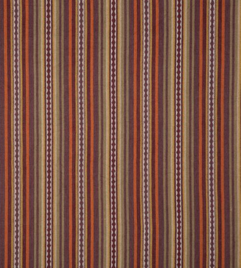 Dalton Stripe Fabric by Mulberry Home Spice/Plum