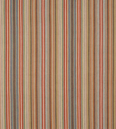 Tapton Stripe Fabric by Mulberry Home Teal/Russet
