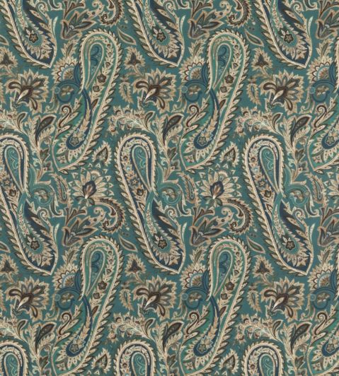 Hoxley Fabric by Mulberry Home Teal