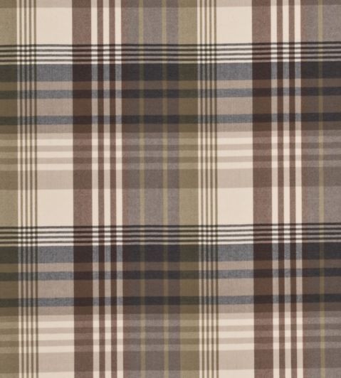 Ancient Tartan Fabric by Mulberry Home Charcoal/Gold