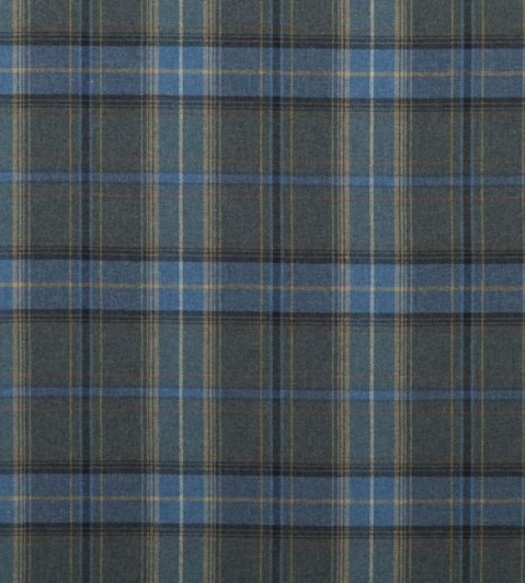 Shetland Plaid Fabric by Mulberry Home Blue