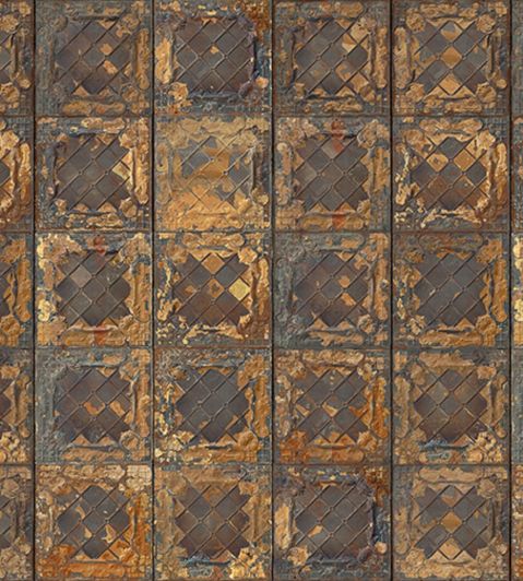 Brooklyn Tins TIN-08 Wallpaper by NLXL Large Brown Metallic