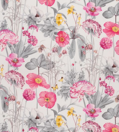 Meadow Fabric by Osborne & Little Magenta / Saffron / Grey