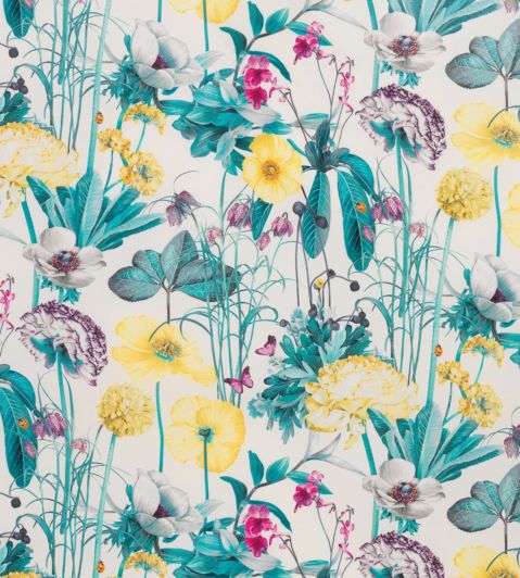 Meadow Fabric by Osborne & Little Buttercup / Violet / teal