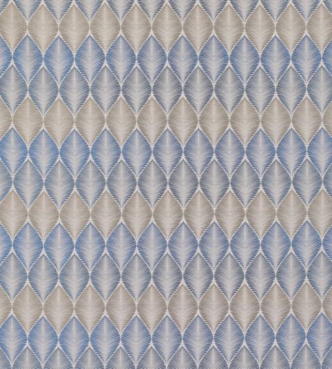 Leaf Fall Fabric by Osborne & Little Navy/Sapphire/Linen