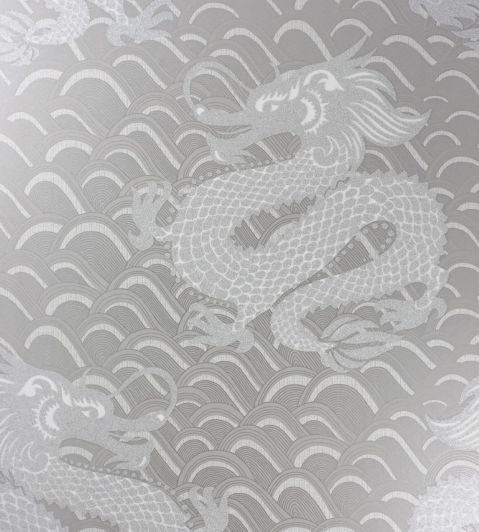 Celestial Dragon Wallpaper by Matthew Williamson Pebble, Metallic Gilver