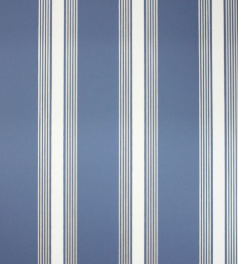 Grosvenor Wallpaper by Osborne & Little Denim/White/Pale Gilver