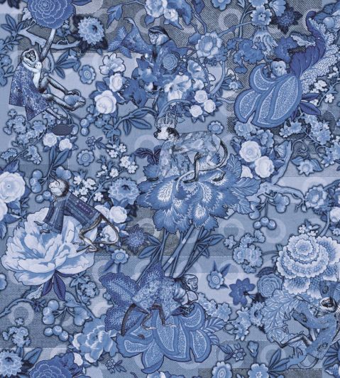 Rendezvous Tokyo Blue Wallpaper by Moooi Ming Blue