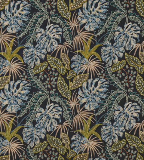 Rousseau Fabric by Jane Churchill Indigo/Green