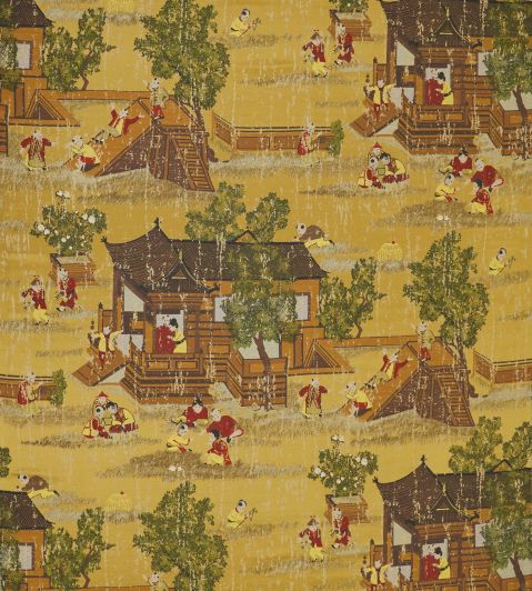 Samsara Fabric in Gold / Multicolour by Jim Thompson | Jane Clayton