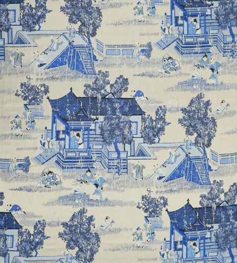 Samsara Fabric in Porcelain Blue by Jim Thompson | Jane Clayton