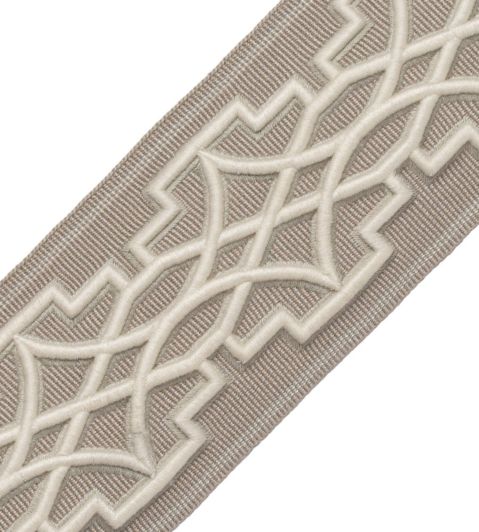 Mireille Embroidered Border Trimming by Samuel & Sons Limestone