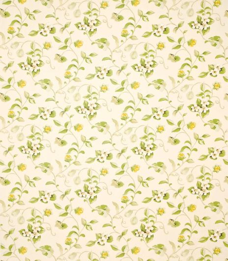 Orchard Blossom Fabric by Sanderson Lemon/Grass