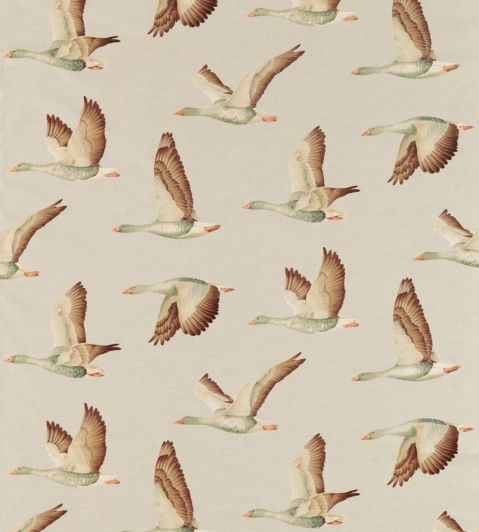 Elysian Geese Fabric by Sanderson Briarwood / Linen