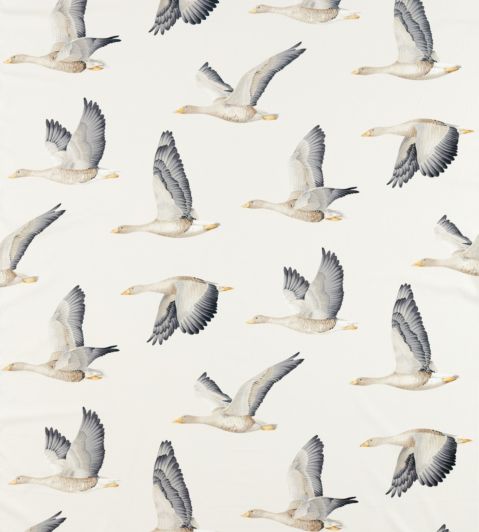 Elysian Geese Fabric by Sanderson Silver / Chalk