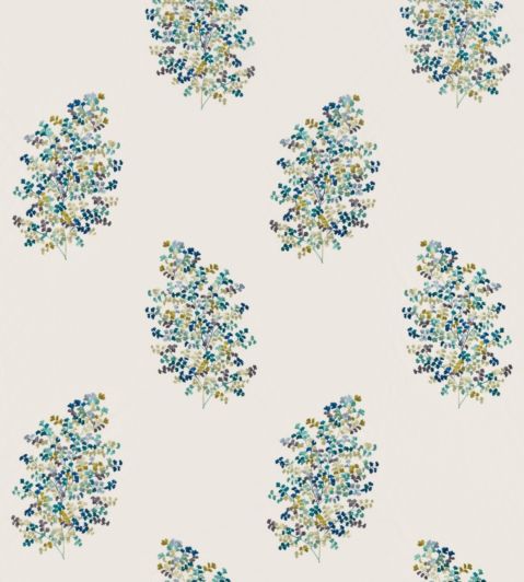 Wendell Embroidery Fabric by Sanderson Ceramic Blue