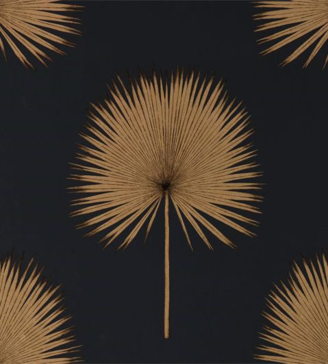 Fan Palm Wallpaper by Sanderson Charcoal/Gold