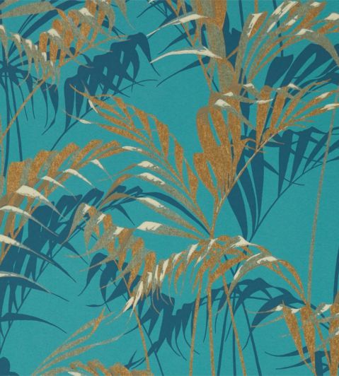Palm House Wallpaper by Sanderson Teal/Gold