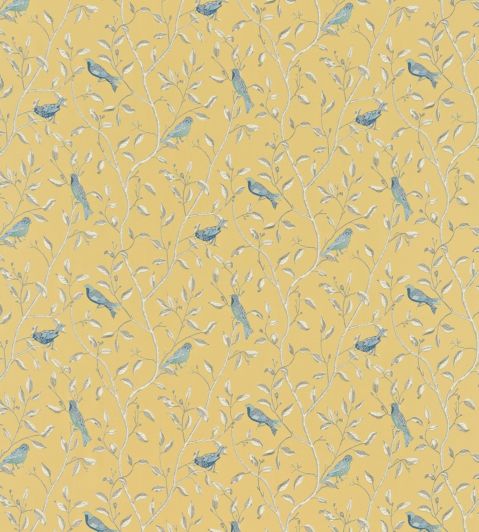 Finches Fabric by Sanderson Yellow