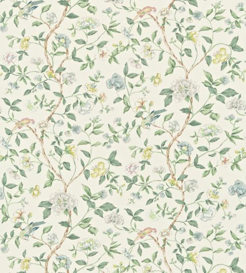 Sissinghurst Fabric by Sanderson Jade/Silver