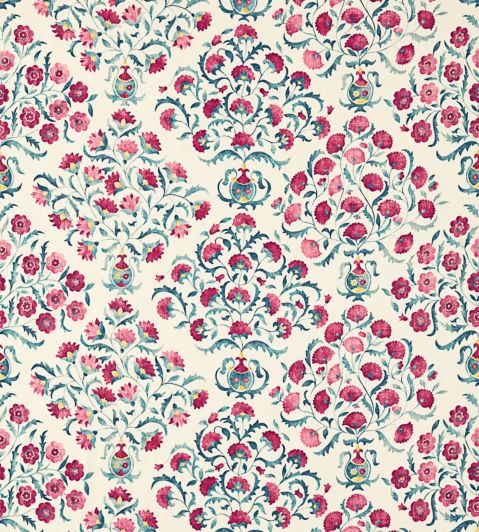 Ottoman Flowers Fabric by Sanderson Cherry/Indigo