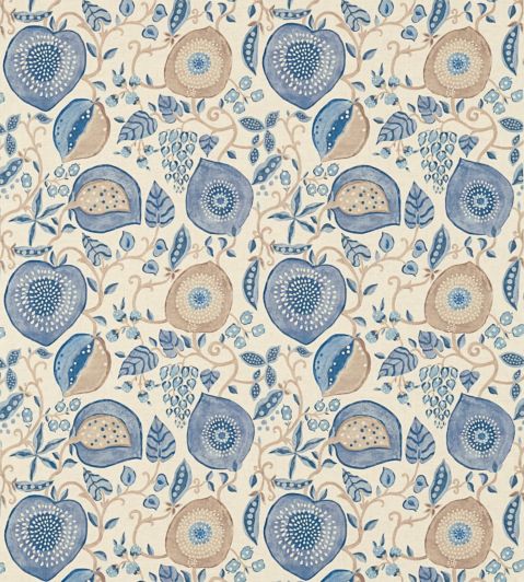 Peas & Pods Fabric by Sanderson Indigo/Linen