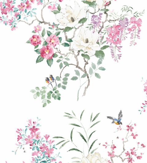 Magnolia & Blossom Panel B Wallpaper by Sanderson Multi
