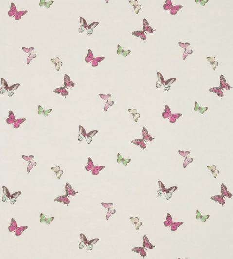 Butterfly Voile Fabric by Sanderson Fuchsia/Cream
