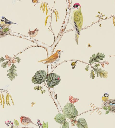 Woodland Chorus Wallpaper by Sanderson Cream/Multi