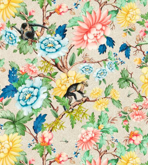 Sapphire Garden Wallpaper by Clarke & Clarke Ivory