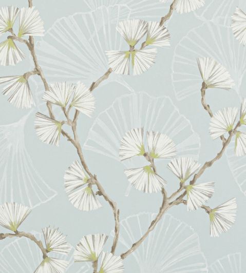 Snow Flower Wallpaper by Jane Churchill Aqua/Lime